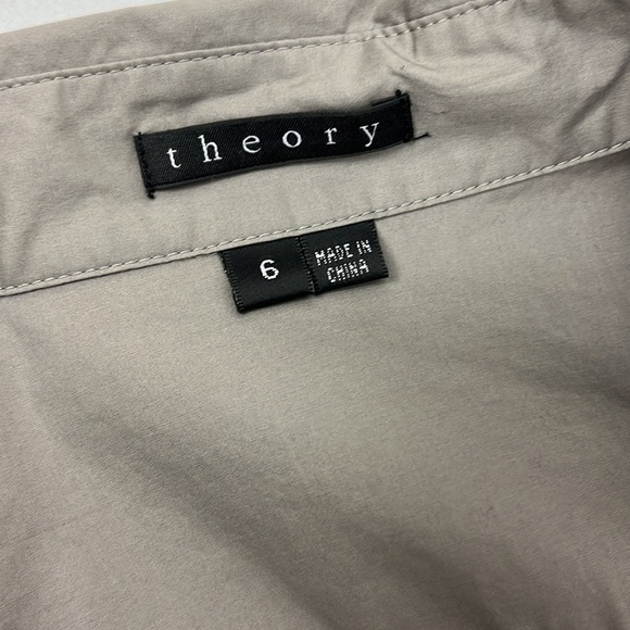 Theory Savita Gray Button-Down Shirt Dress Size 6 - Picture 9 of 13